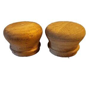 Two Large 3 1/4 Inch Wood Knobs Unfinished